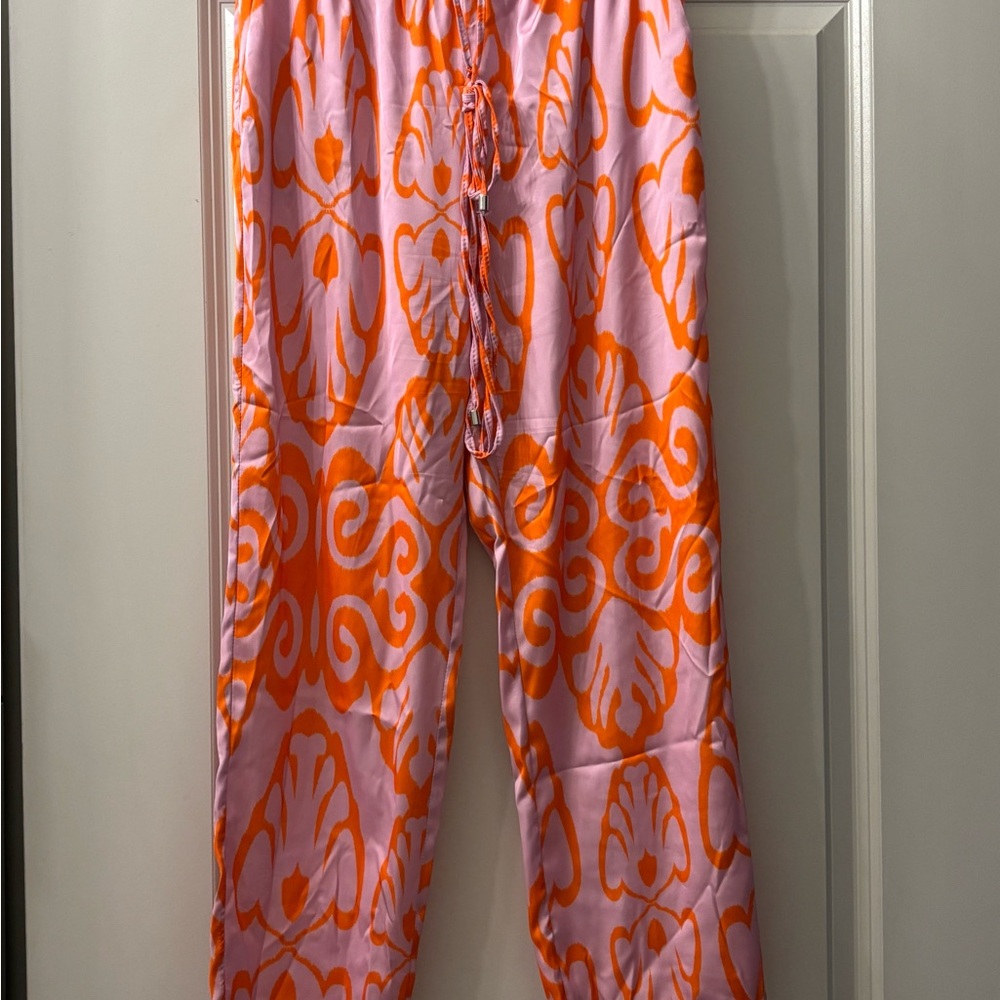 Pink and Orange Patterned Pants